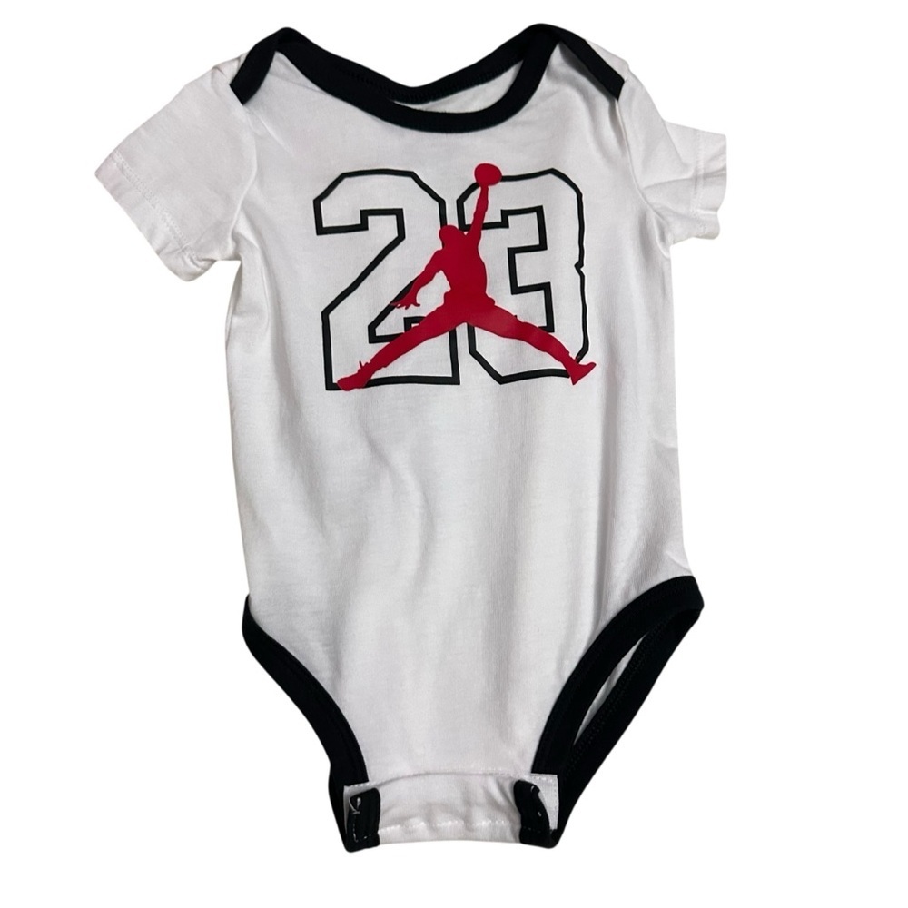 Jordan White and Black Bodysuit with Red Logo